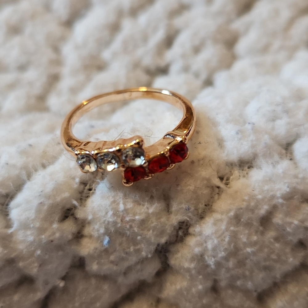 Mod Lily Faux Rose Gold Ruby CZ Ring